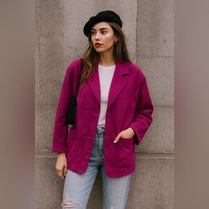 Samuel Robert by Peter Hatsi Androu Vintage Magenta Suede Sz 10 Blazer